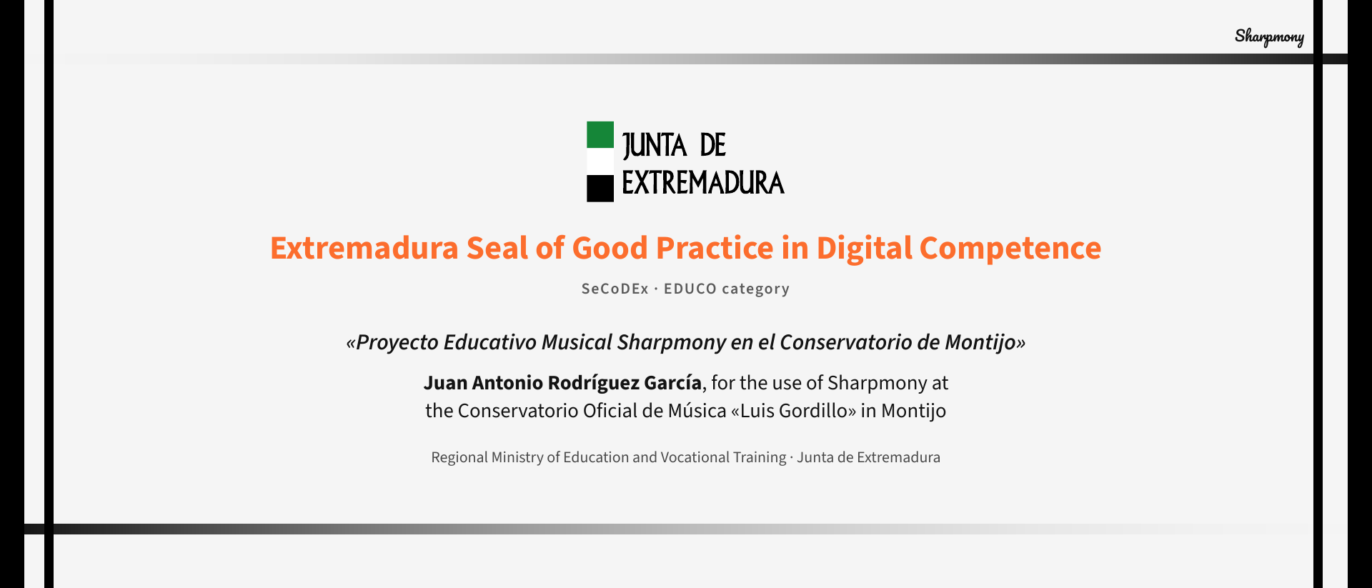 Extremadura Seal of Good Practice in Digital Competence (SeCoDEx) for Sharpmony